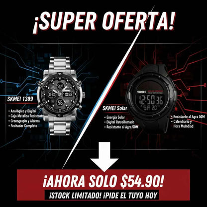 COMBO SKMEI 1389 Y SKMEI SOLAR