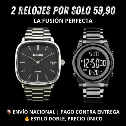 COMBO RELOJ VINTAGE + SKMEI 1611