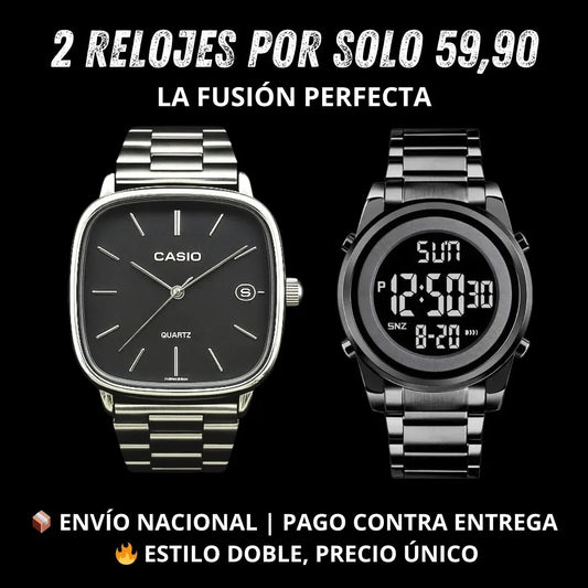 COMBO RELOJ VINTAGE + SKMEI 1611