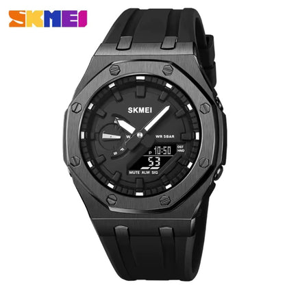 COMBO RELOJ METAL CARBONO SKMEI 2243 Y SKMEI SOLAR