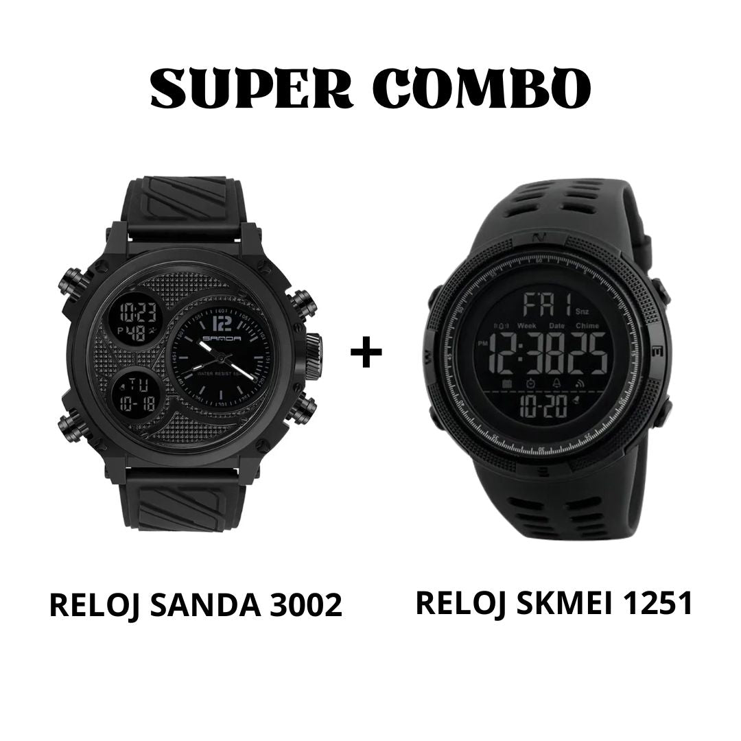 COMBO SKMEI 1251 Y SANDA 3002