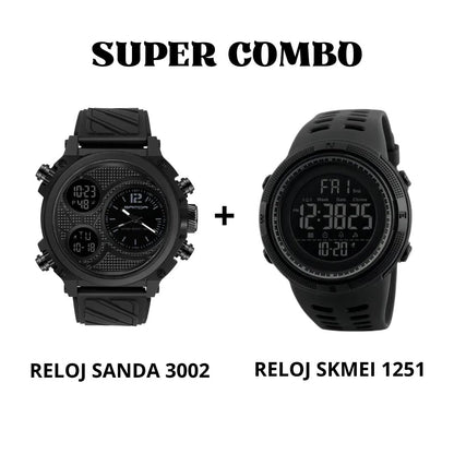 COMBO SKMEI 1251 Y SANDA 3002