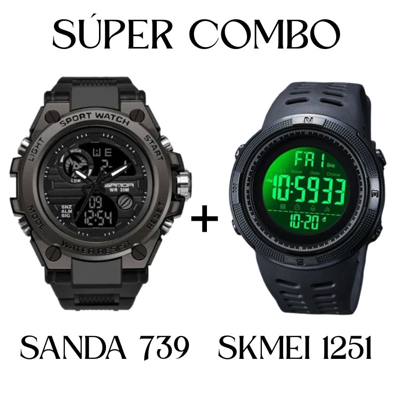 RELOJ SANDA 739 + SKMEI 1251 - P