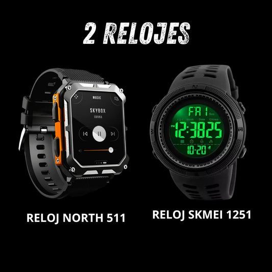 COMBO RELOJ NORTH 511 Y SKMEI 1251 - 1